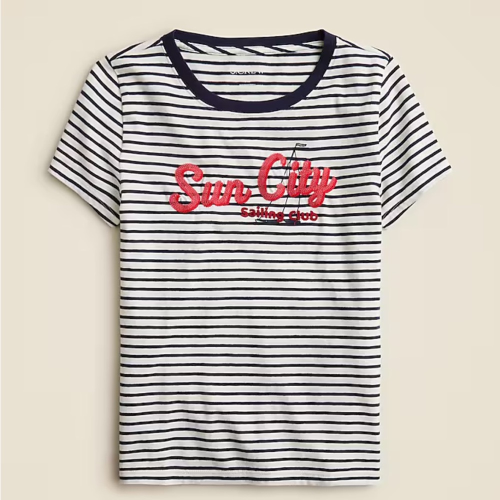 NWT JCrew Slim-fit "Sun City" graphic T-shirt in broken-in jersey